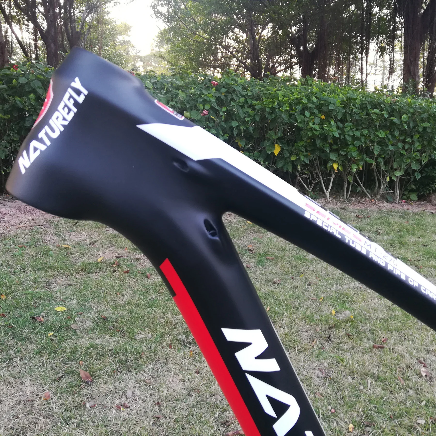 Рама велосипеда Naturefly рама карбоновая для горного MTB 29er E-Thru 142 мм красный черный