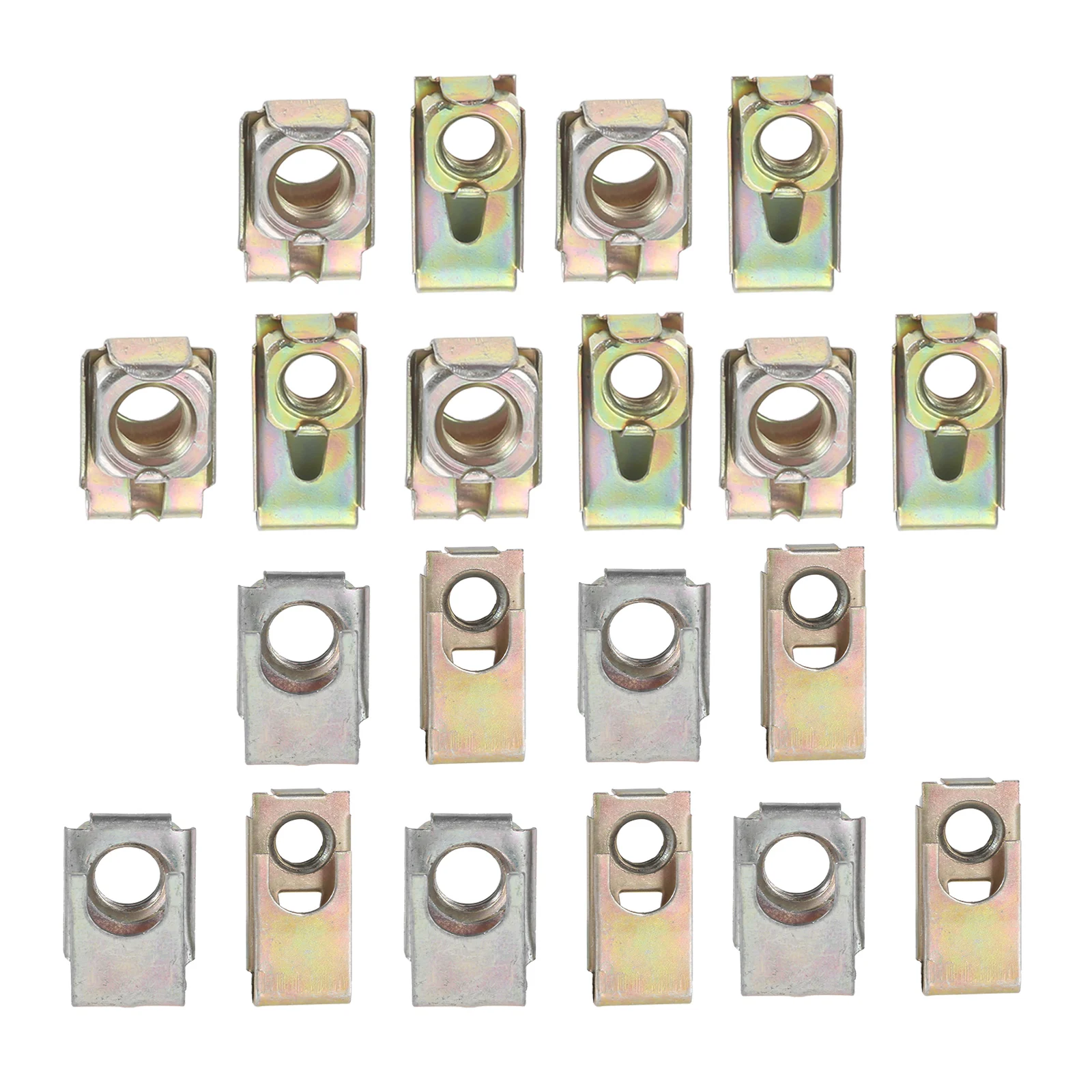 

10pcs 6mm Clips 8mm Clips for Car License Plate Fender 6mm 8mm Screw Metal Clips Plate U-Type Clips Speed Nuts Universal Tools