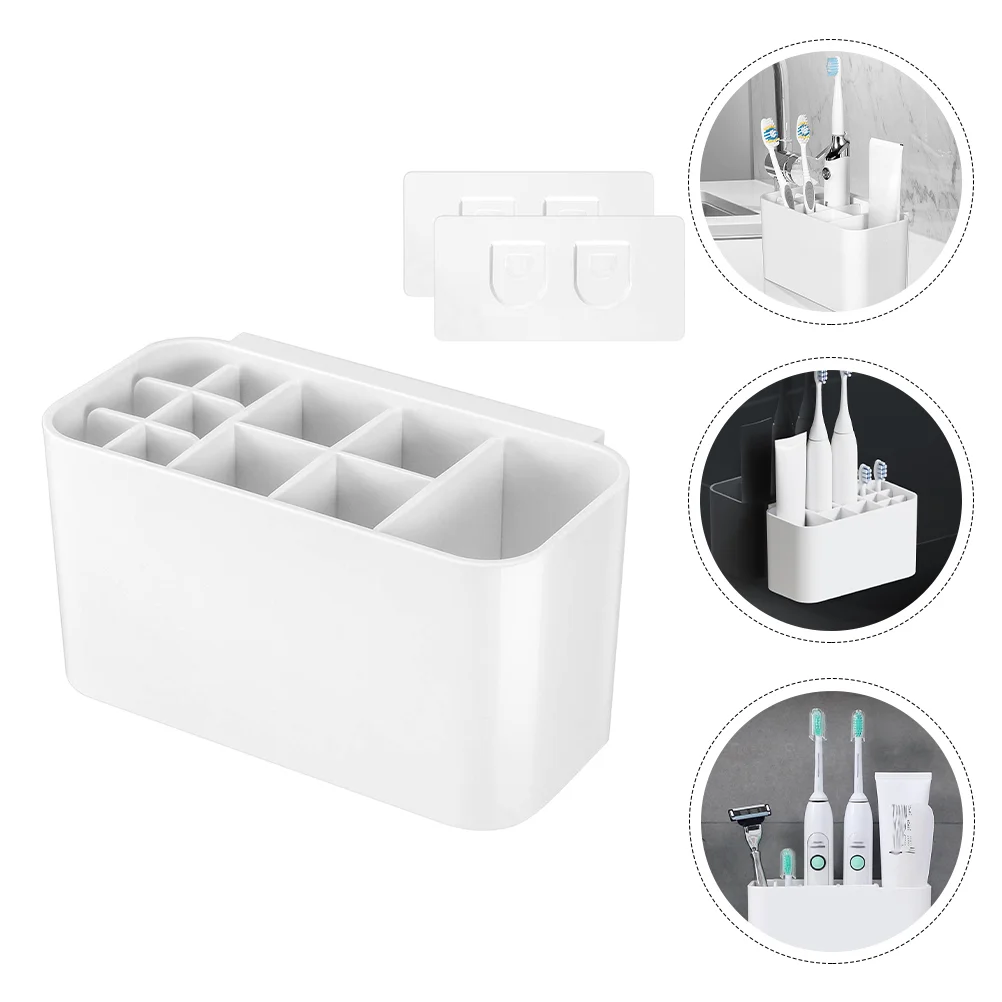 

Storage Holder Bathroom Organizer Toothpaste Rack Standbox Containercase Cup Free Nail Electric Desktop Holders Separated