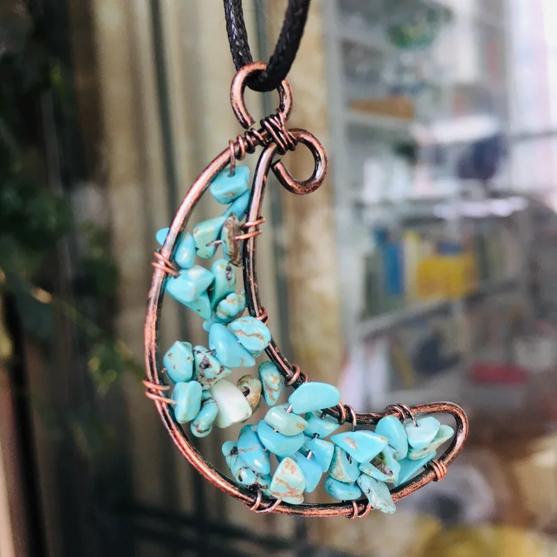 7 чакр красочное ожерелье из искусственного камня проволочное с подвеской в виде