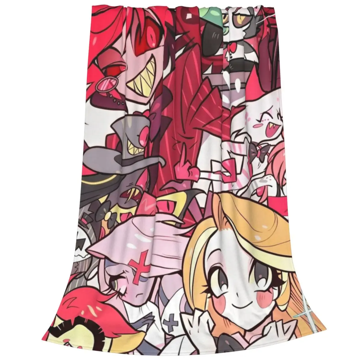 Черное комедийное одеяло H-HazbinHotels фланелевое забавное мягкое для дома