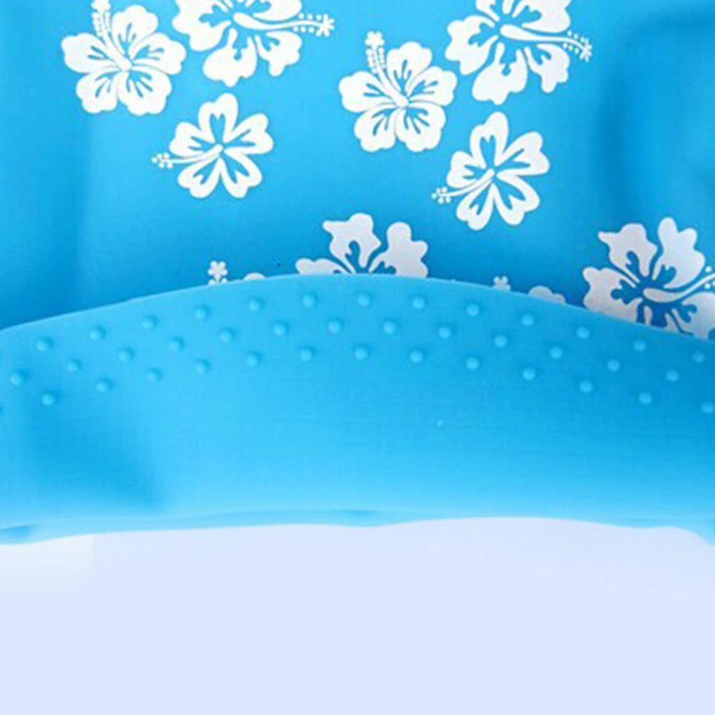 

Women Printed Soft Silicone Pool Waterproof Long Hair Non Slip Fashion Hat Swimming Cap Bathing Ear Protection Sports Elastic