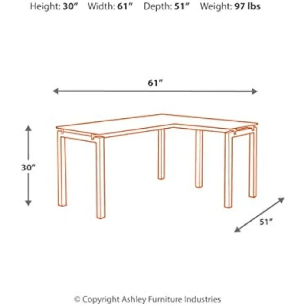 home.Baraga Современный стеклянный L-образный стол для домашнего офиса белый