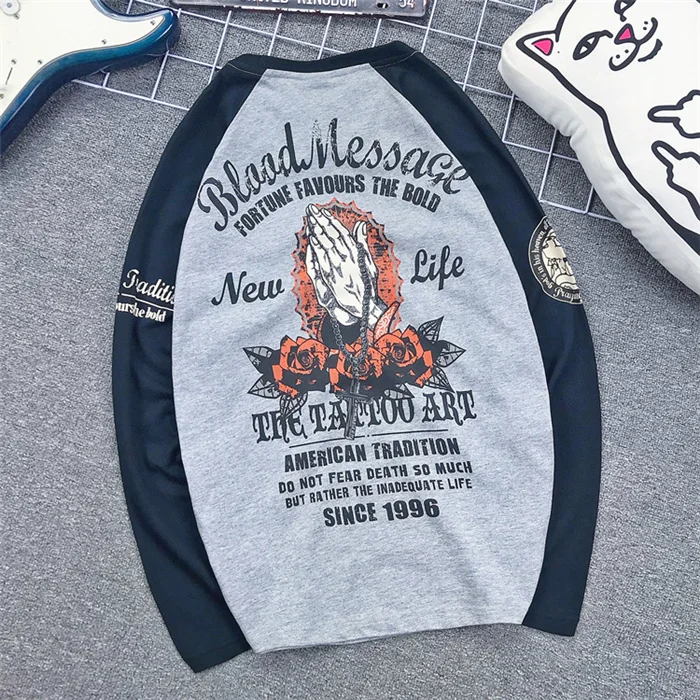 

Quality Lotus Print Tattoo High Shirt Mens Casual Cotton Long Sleeve Rock Motorcycle shirts Hand Beads Painting Hip Hop ops ees