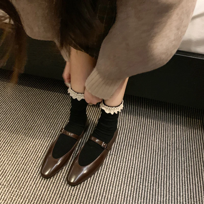 Женские туфли с закрытым носком Maxdutti Туфли Мэри Джейн на плоской подошве дамские