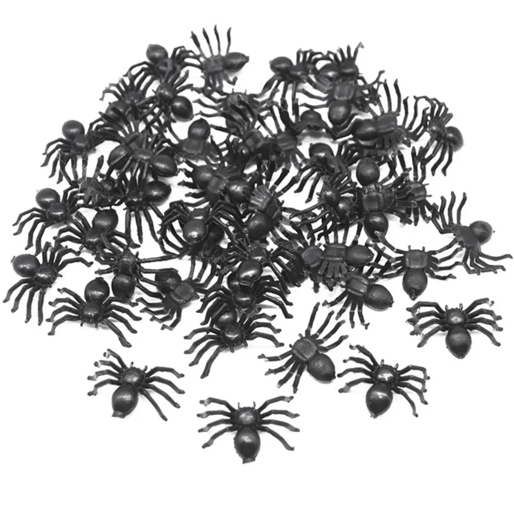 

50Pcs Horror Black Luminous Spider Bar Haunted House Spider Web Happy Halloween Party Decoration Simulation Tricky Toy for Kid