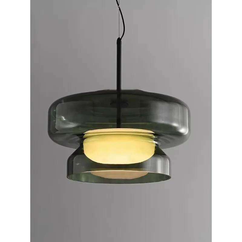 MandosBor современный зеленый стеклянный подвесной светильник для потолка