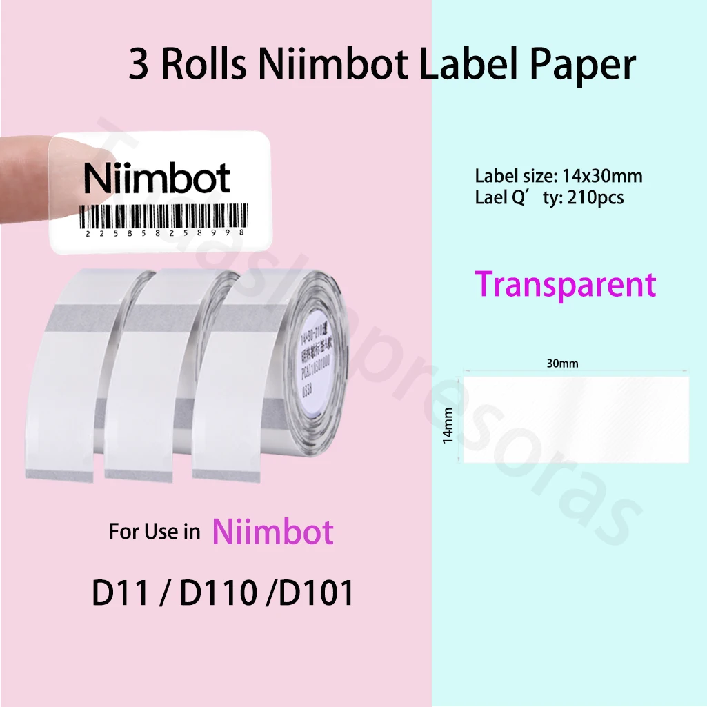 Niimbot D101 D11 D110 прозрачная бумага для печати этикеток клейкая этикетка наклейка