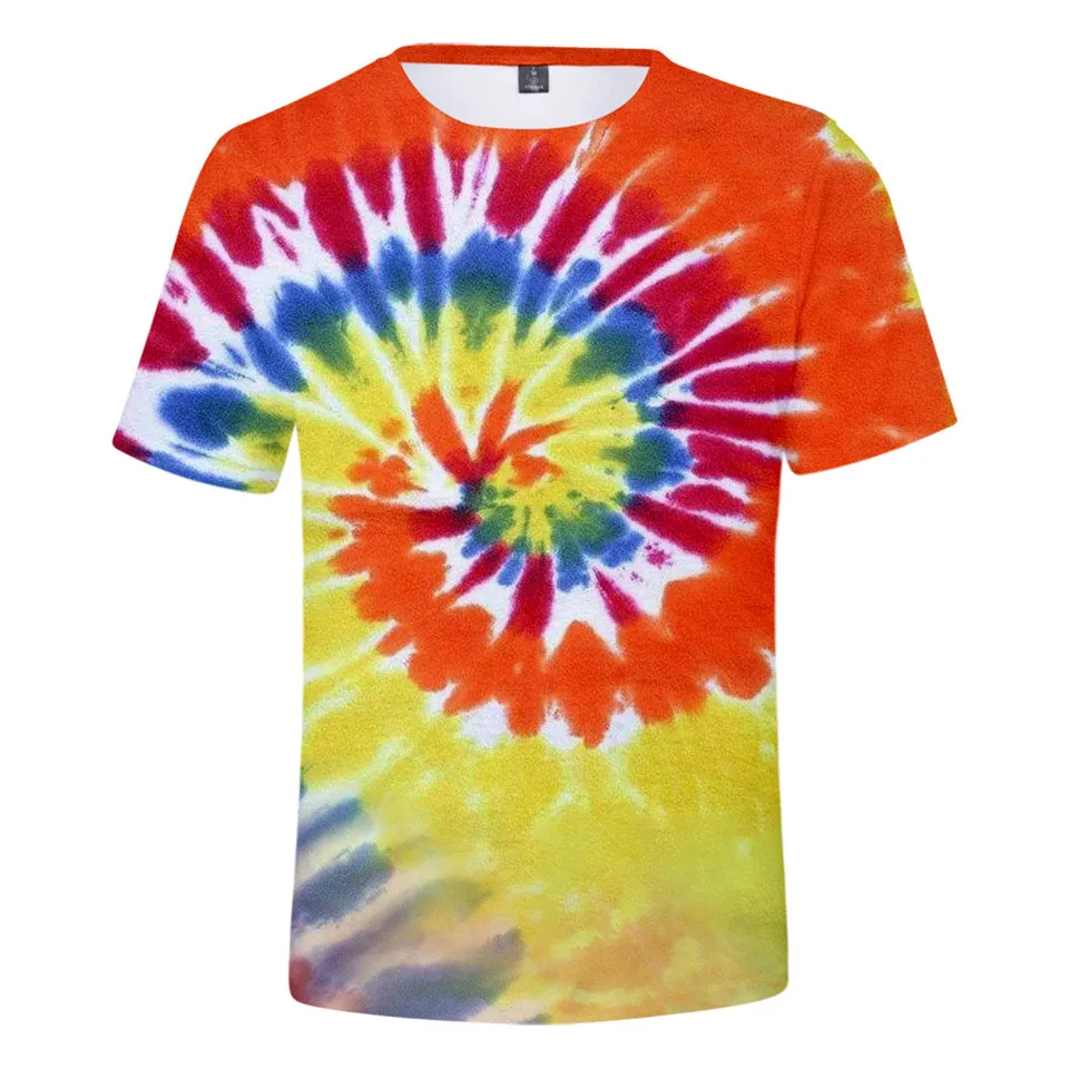 

3 To 14 Kids T Shirt Tie Dye 3D Printed boy/girls t-shirt Fashion Personality Spiral Colorful Teen Tshirt