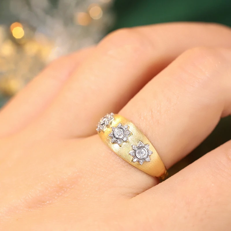 Aazuo роскошные оригинальные ювелирные изделия 18K ТВЕРДОЕ желтое золото реальные
