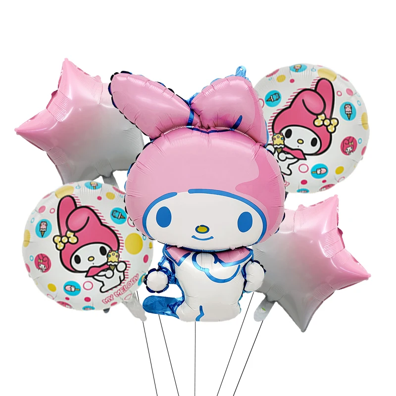 Набор воздушных шаров Sanrios Kuromi Cinnamorolls из алюминиевой пленки 5 шт