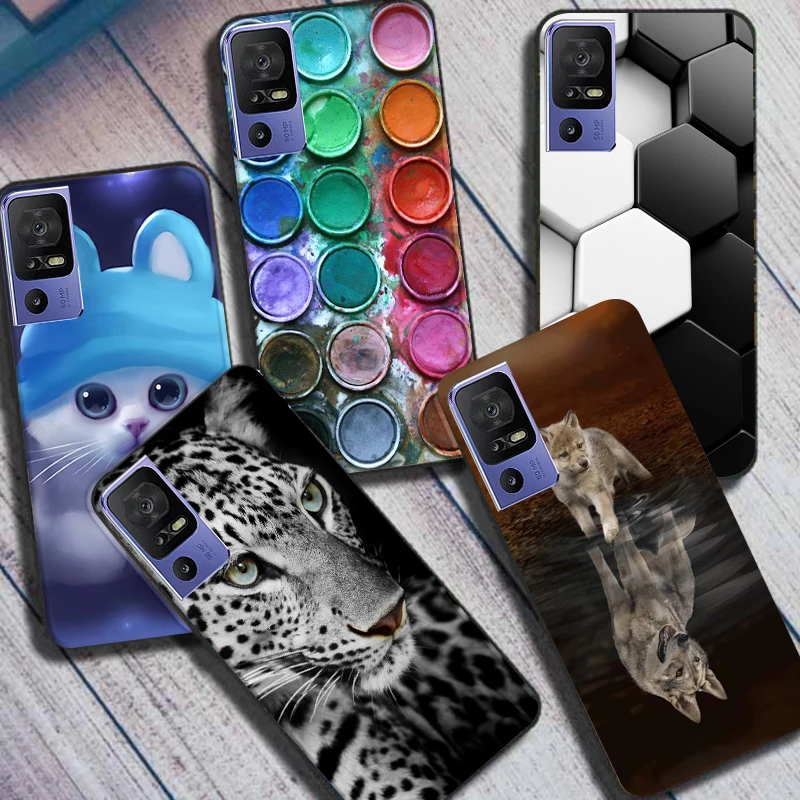 

TPU Case For TCL 40 SE Soft Silicone TPU Cute Flower Animal Painted Back Bumper Bags 40SE