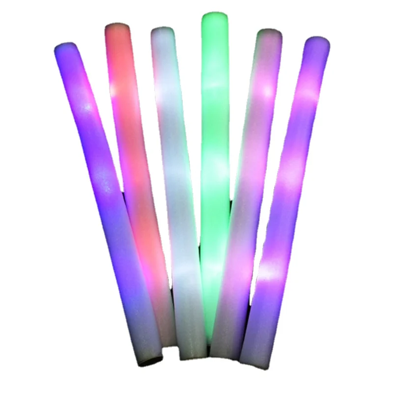 Glow Stick Colorful Blink LED Light Foam Stick Party Supplies Wedding Birthday Leuchtrekquisiten Three Batteries No Logo
