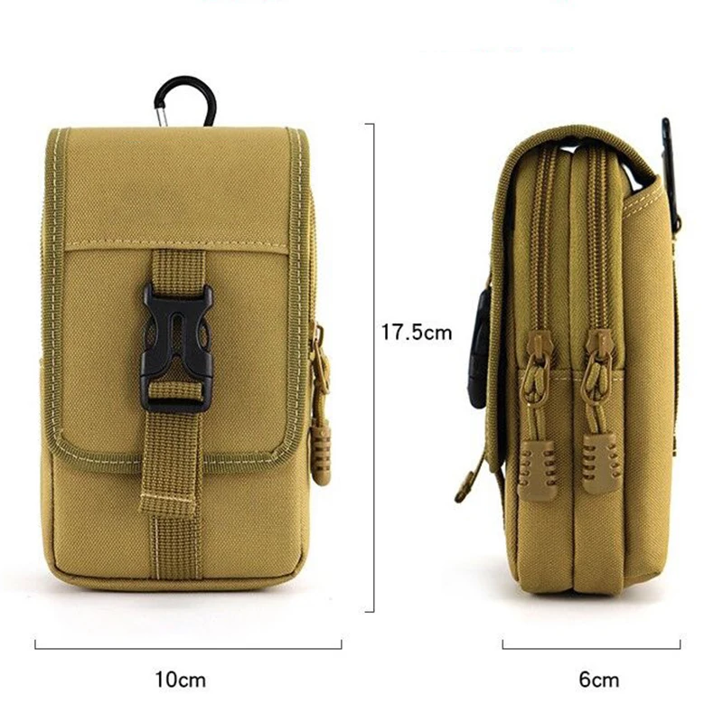 Green Color Purse Double Layer Outdoor Waterproof Military Waists Fanny Pack Men Phone Pouch Camping Hunting Tactical Waist Bag