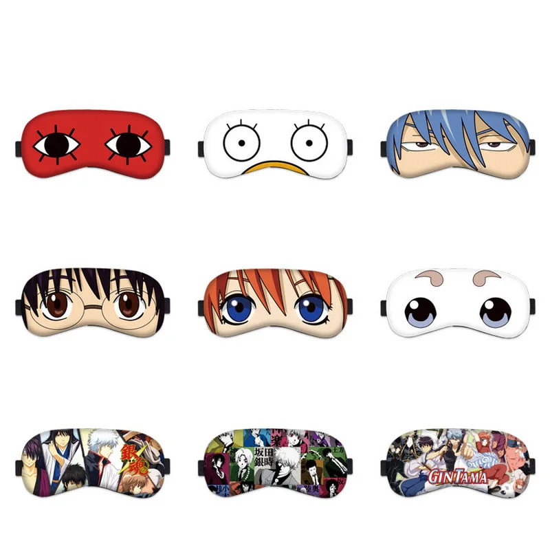1 Pcs Cartoon Anime GINTAMA Cosplay Eye Mask Sakata Gintoki Kagura Sadaharu Soft Eyepatch Sleep Eyeshade Unisex Blindfold Toys