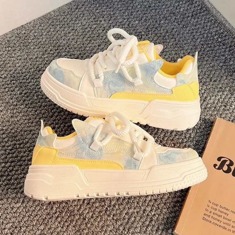 Новинка 2024 милая повседневная женская обувь на плоской подошве для студенток