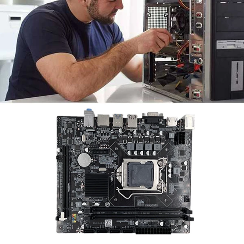 

H110 Computer Motherboard LGA1151 Supports Celeron G3900 G3930 CPU Supports DDR4 Memory With G3900 CPU+SATA Cable