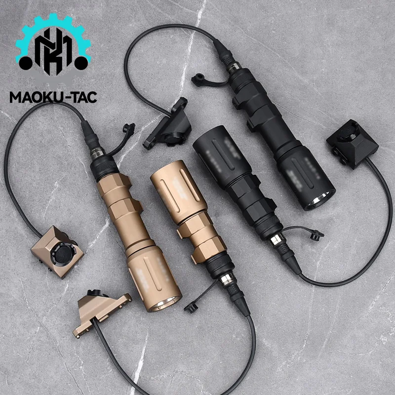 WADSN Tactical Switch Flashlight Metal LED White Light Weapon Scout Lamp Airsoft Hunting Equipment Accessories For 20mm Rail