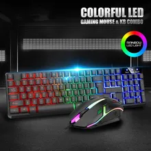 Wired Keyboard And Mouse Set Usb Luminous Mechanical Keyboard And Mouse Set For PC Laptop Computer Game Office