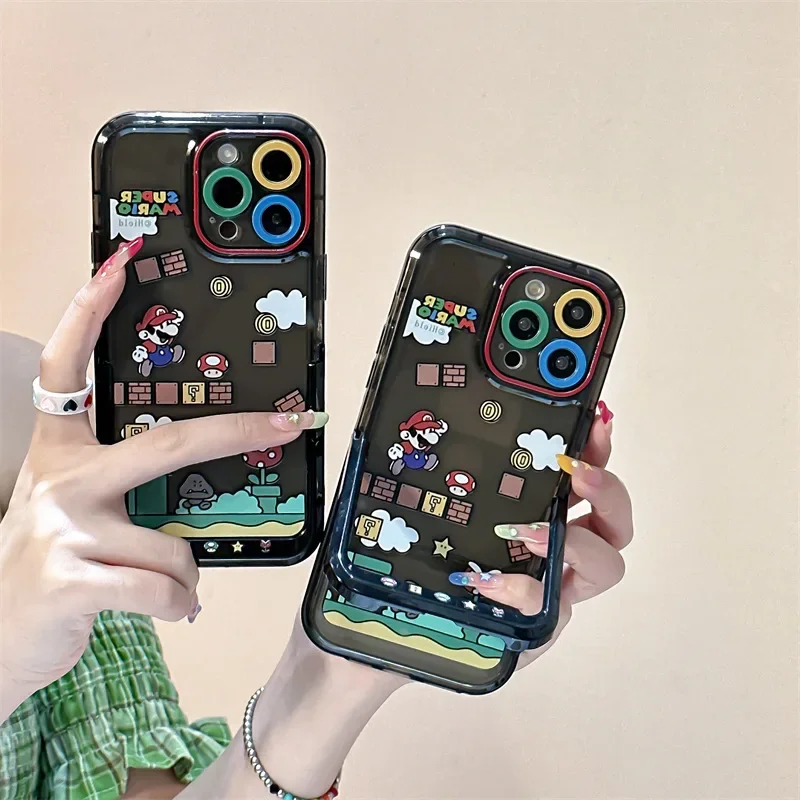 Мультяшный Супер Марио телефон для Iphone14 13 Pro 12 11 Max анимация защитный чехол с