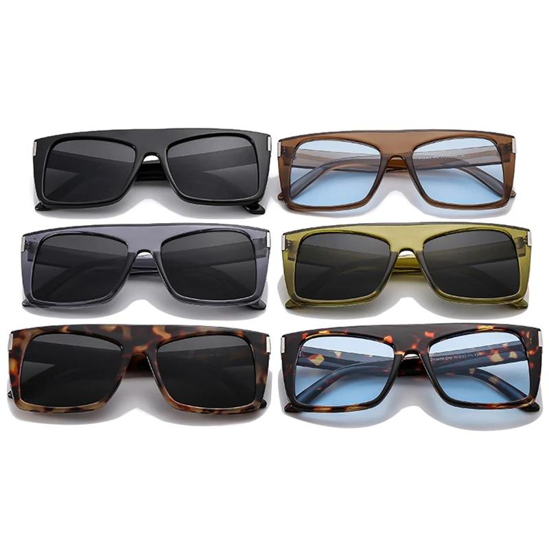 Мужские ретро-очки с квадратными зеркальными заклепками UV400