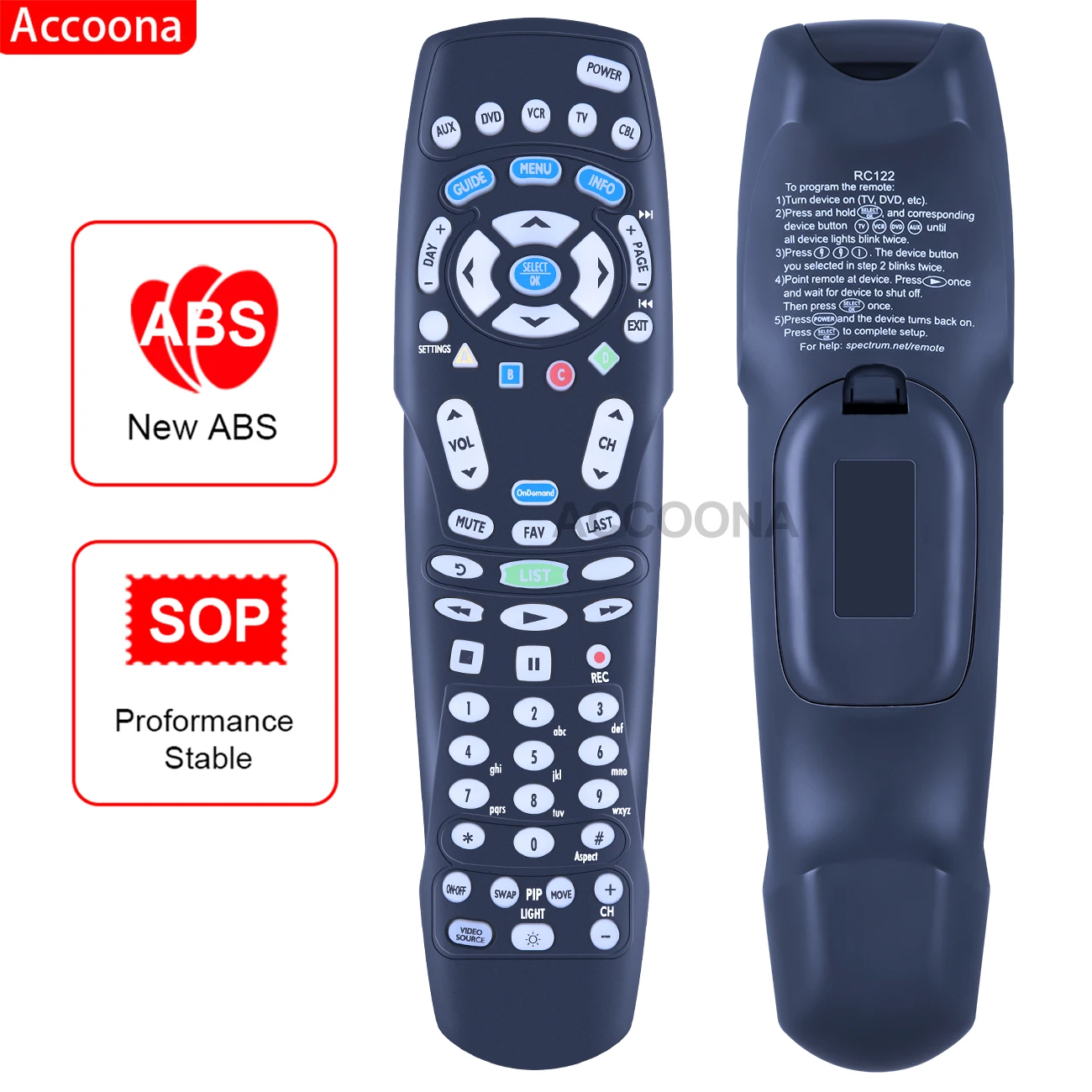 

Remote Control 3 Types to Choose FromBackwards for Time Warner Brighthouse Charter Cable Boxes RC122 SPECTRUM TV rc1226003/02b
