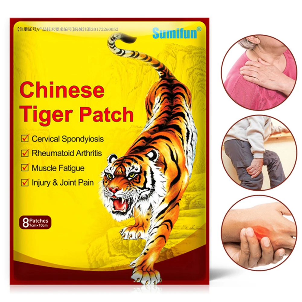 

8pcs/pack Tiger Balm Pain Relief Patch Fast Relief Aches Pains Breathable Health Care Lumbar Spine Herbal Medical Plaster