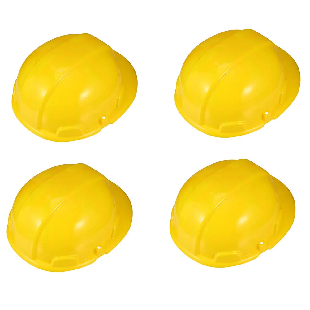 

4 Pcs Construction Toy Party Hat Kids Novelty Hats Child Children Toys Costume Yellow