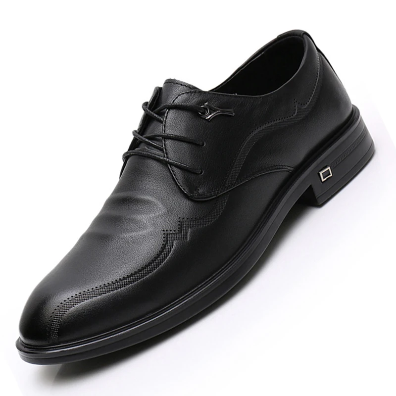 

Spring And Autumn Fashion Men's Casual Shoes Leather Soft Surface Soft Sole Dress Shoes Work Office Shoe