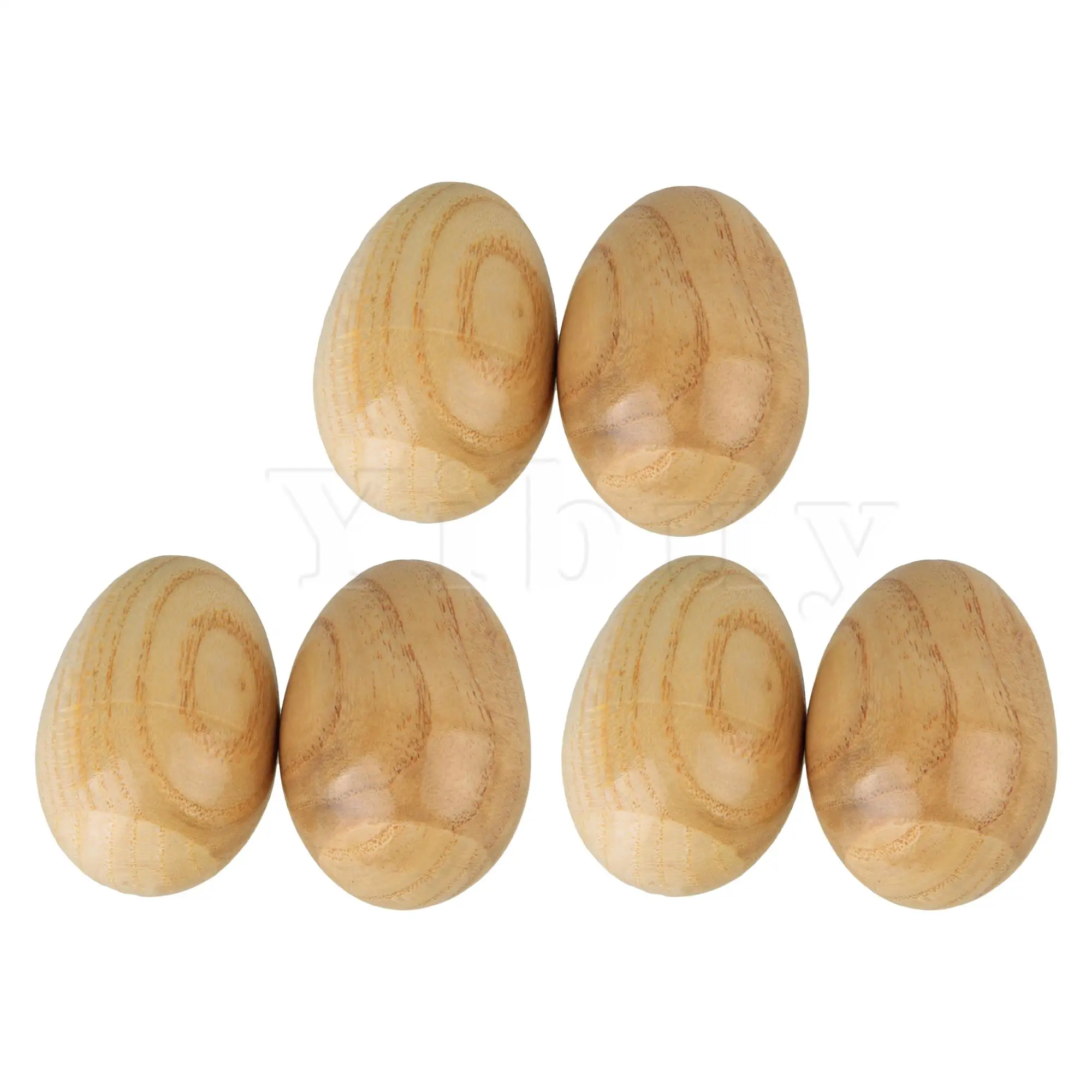 

Yibuy 6 Pcs Wooden Egg Shakers for Classroom Prize Supplies 2.36 x 1.57 Inch