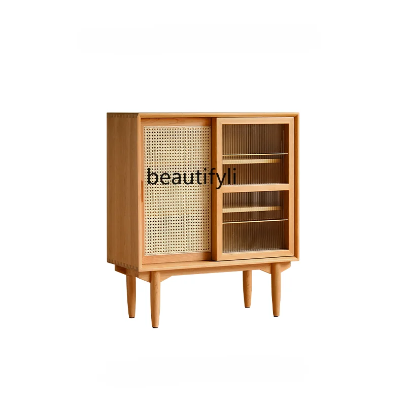 

Книжный шкаф из массива дерева, шкаф для хранения мебели, шкаф для гостиной, ТВ, боковой шкаф из ротанга в японском стиле, шкафчик