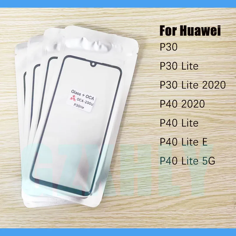 10 шт./лот переднее стекло + OCA Внешний ЖК-объектив для Huawei P40 P30 Lite 2020 E 5G сенсорная