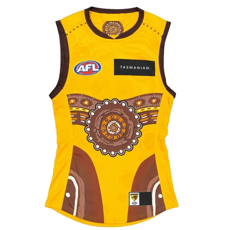 Значит: Индейская майка 2022 HAWTHORN HAWKS AFL для мужчин - размер S-2XL (вы можете заказать с именем и номером) высокого качества с бесплатной доставкой.