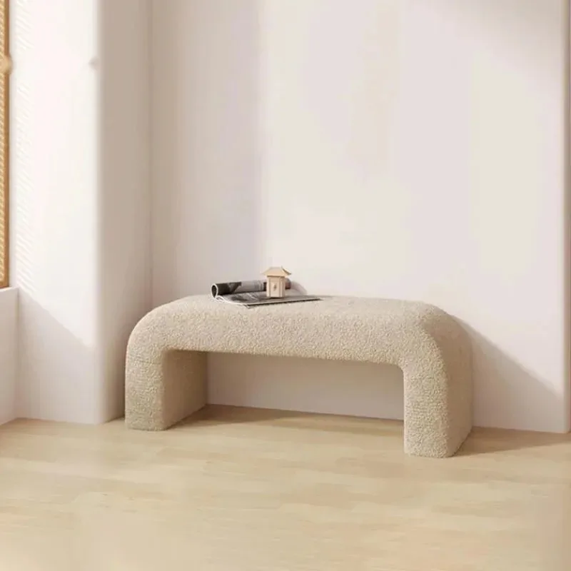 Пушистый табурет для макияжа пуфики спальни дизайн Ins скамейка комод диван