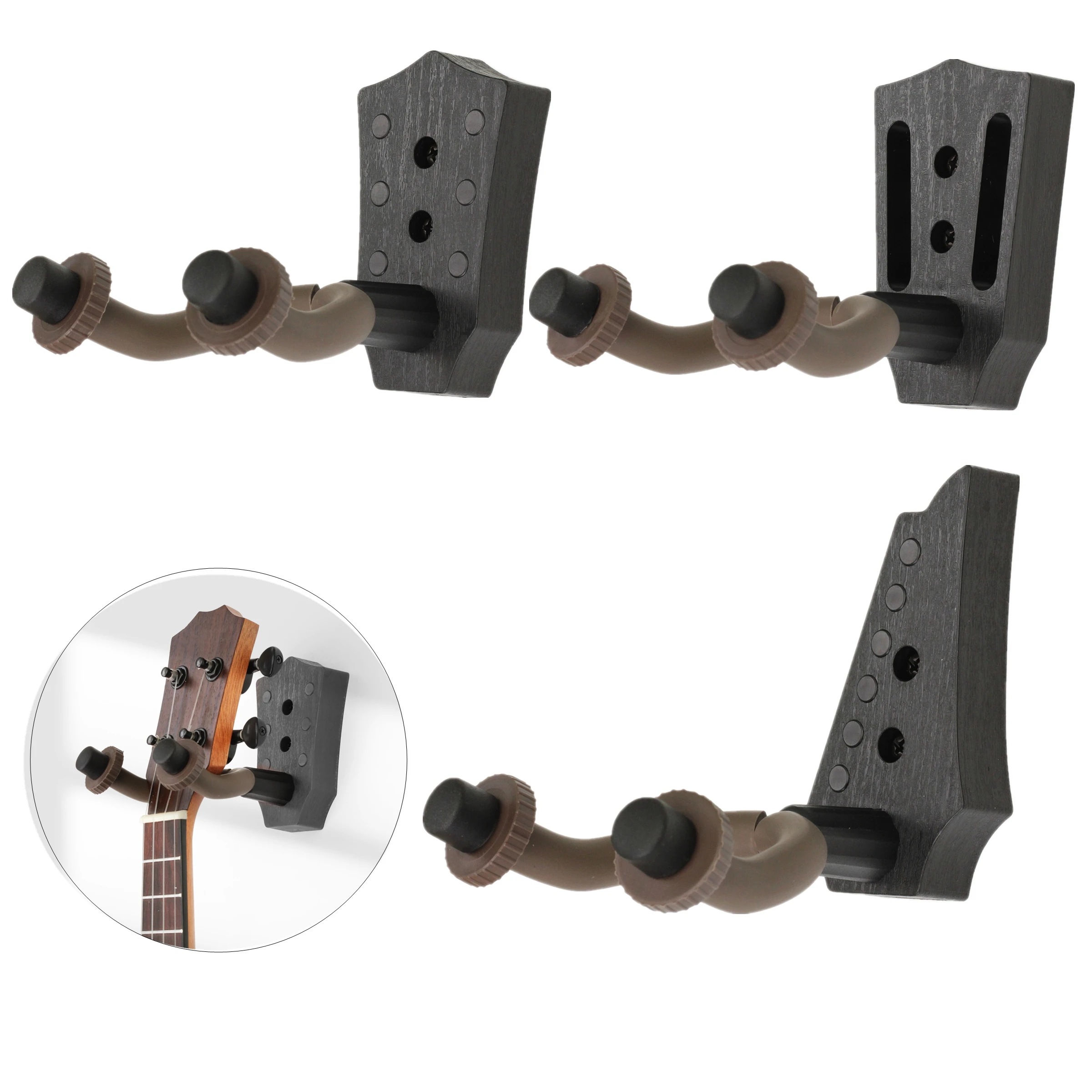 

Wall Mount Guitar Hanger Hook Holder Guitar Shape Head ABS Base Imitation of Ebony for Acoustic / Electric / Classical Guitar