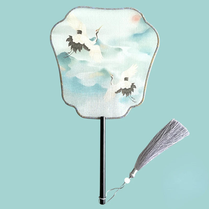 

Chinese Style Vinatge Hand Fan Vintage Dance Fan Hanfu Fan Party Wedding Favor Gift for Guests Decorative Fabric Fan