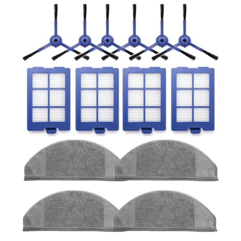 

Replacement Parts/Accessories For Robovac X8 Series, 4 Filters, 6 Side Brushes, 4 Mopes For Robovac X8 Series