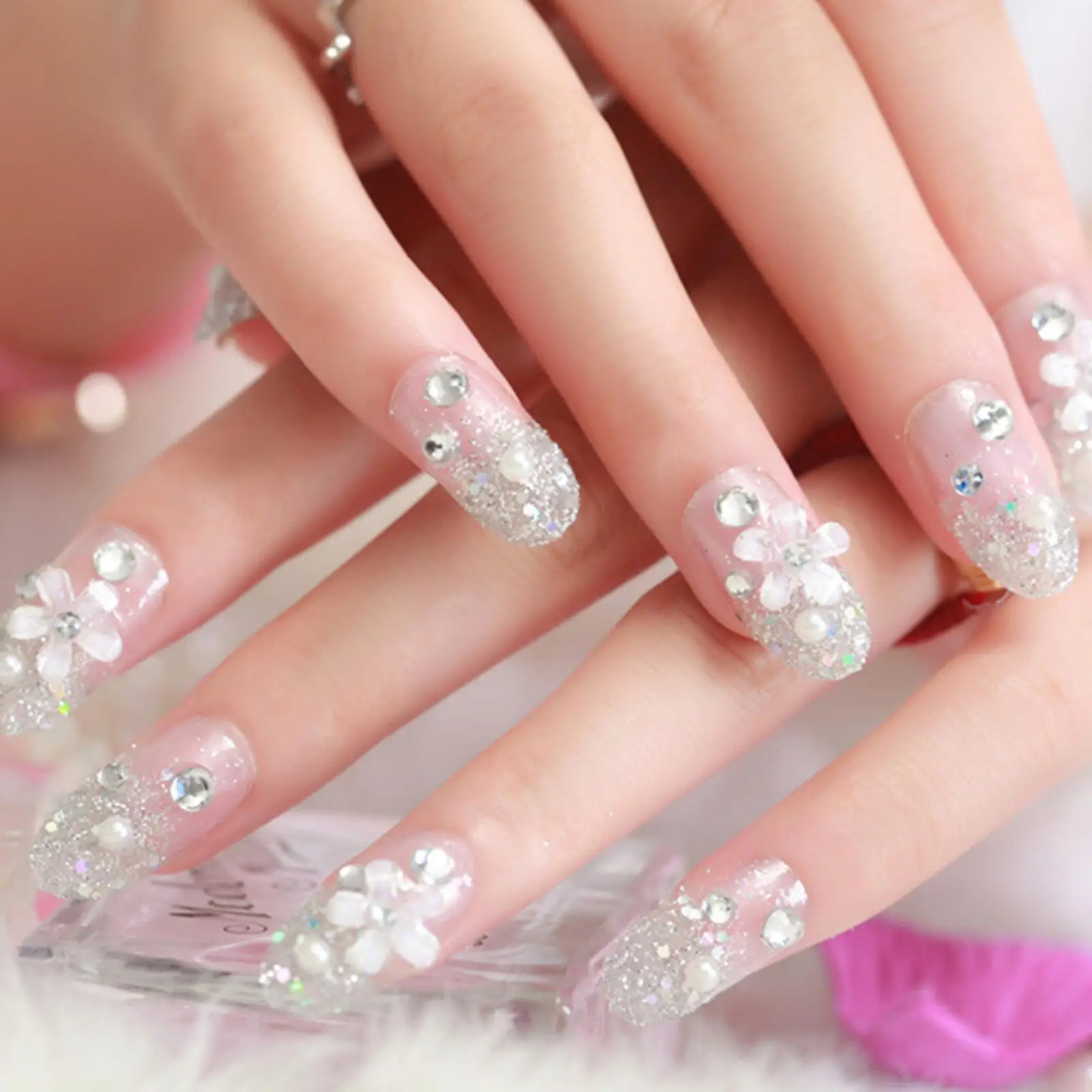 24 шт. Стразы дизайнерские накладные ногти блестящие женские вечерние сделай сам