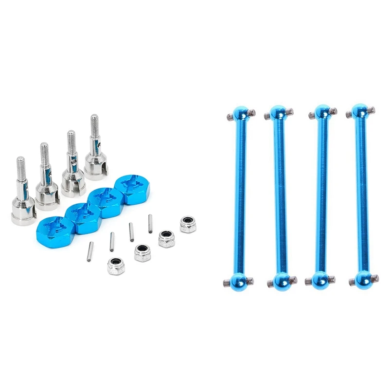 

2 набора запчастей для радиоуправляемых автомобилей Wltoys: 1 комплект колес, комплект для преобразования осей и 1 комплект F/R, металлическая со...