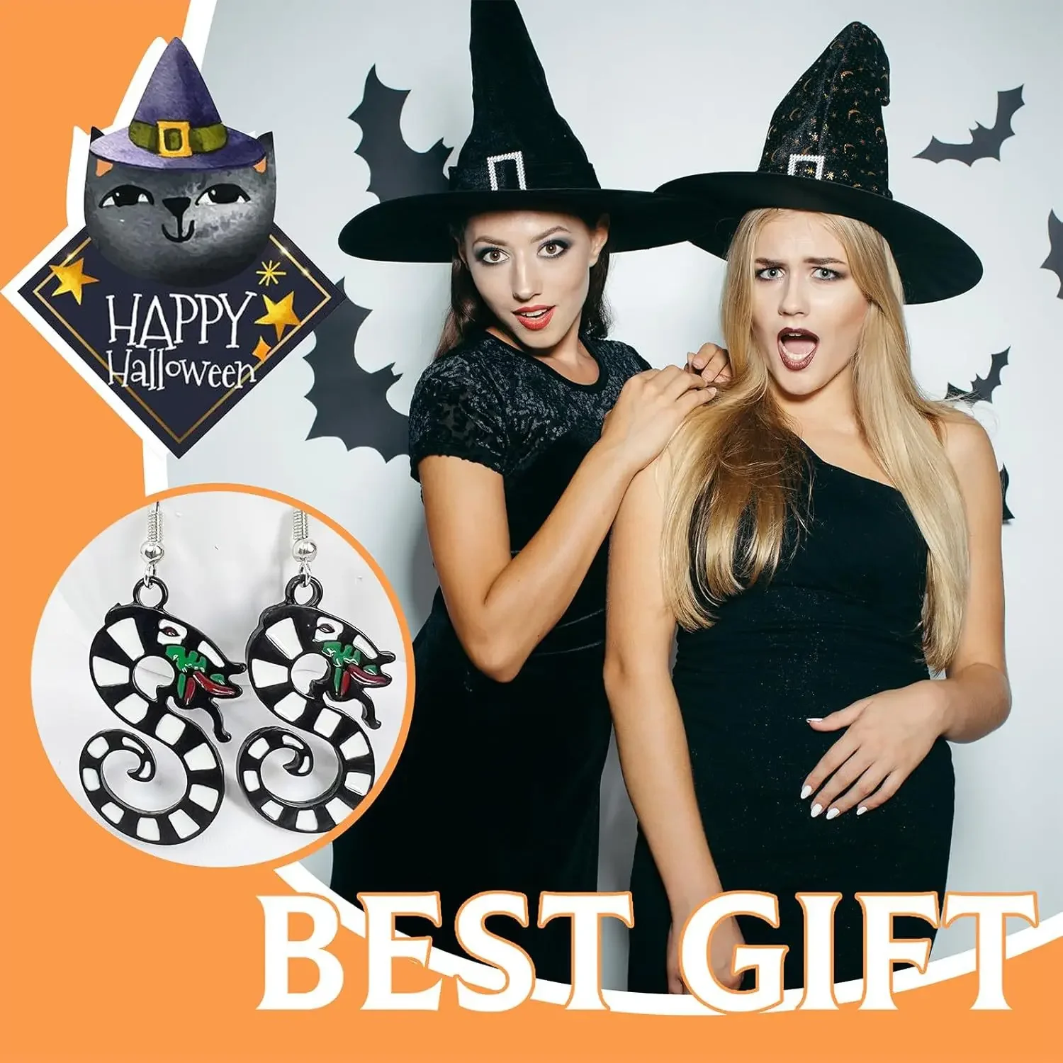 Готические серьги-коралловые змеи на Хэллоуин ужасы жук змеиный сок