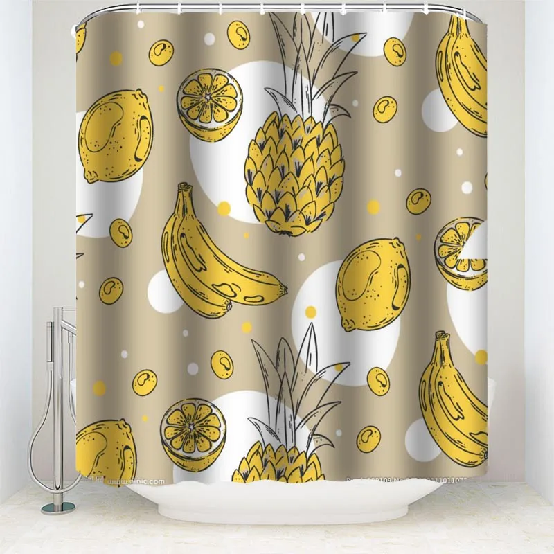 

1PCS Fruit Banana Pineapple Cool Colorful Funny Modern Home Bathroom Decorations Easy Care Bathroom Shower Curtain 3.21