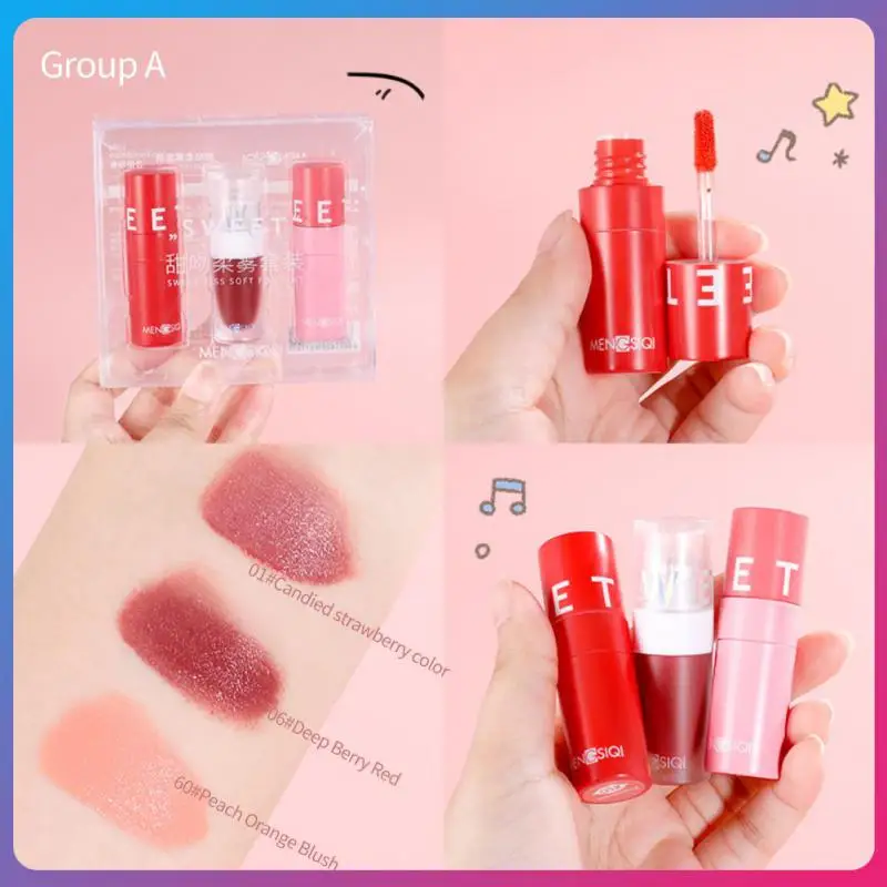 

3Pc/set Velvet Matte Lipstick Lipgloss Lip glaze Liquid Lip Tint Cream Pigment Long Lasting Moisturizing Lips Makeup Cosmetics