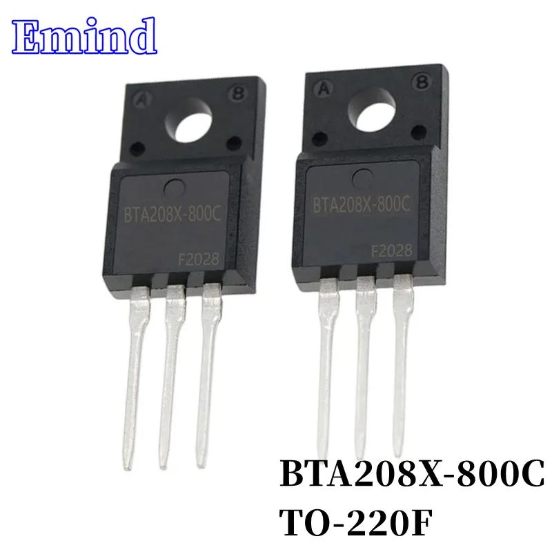 

10Pcs BTA208X-800C BTA208X Thyristor TO-220F Plastic Package 8A/800V DIP Triac Large Chip