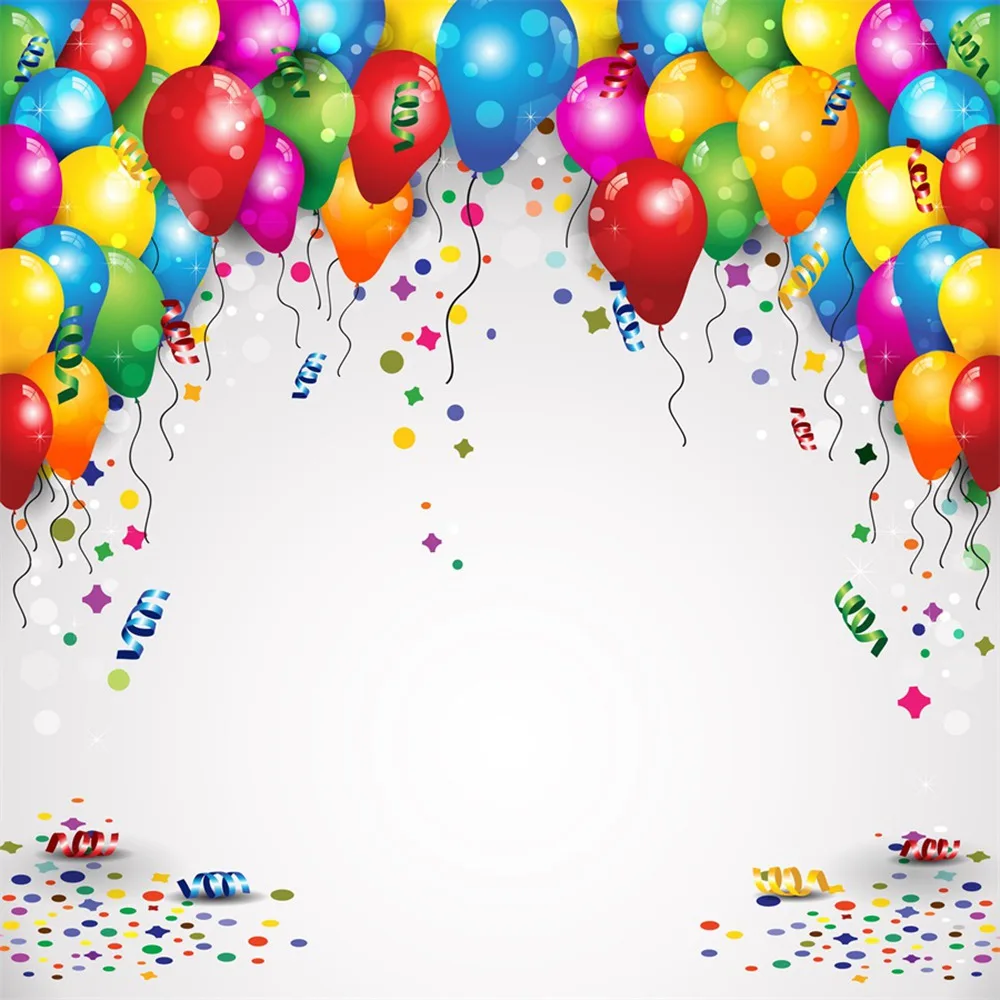 

Personalized Happy Birthday Balloons Decoration Party Photography Backdrops Children Carnival DIY Glitters Wallpaper Backgrounds