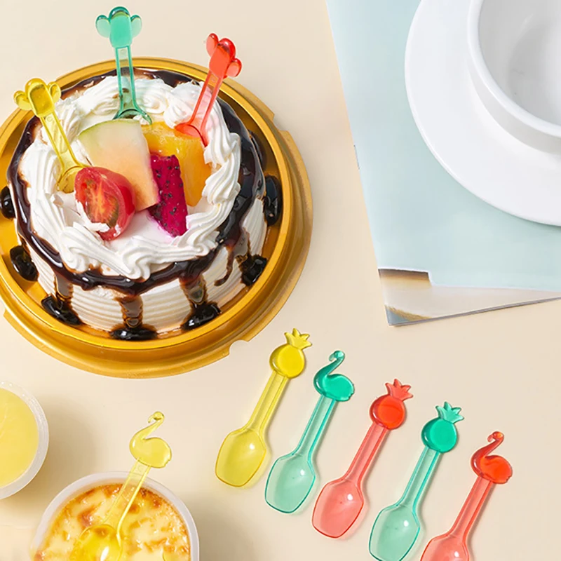 

1 Набор, одноразовая пластиковая ложка для мороженого, десерта, торта, пикника