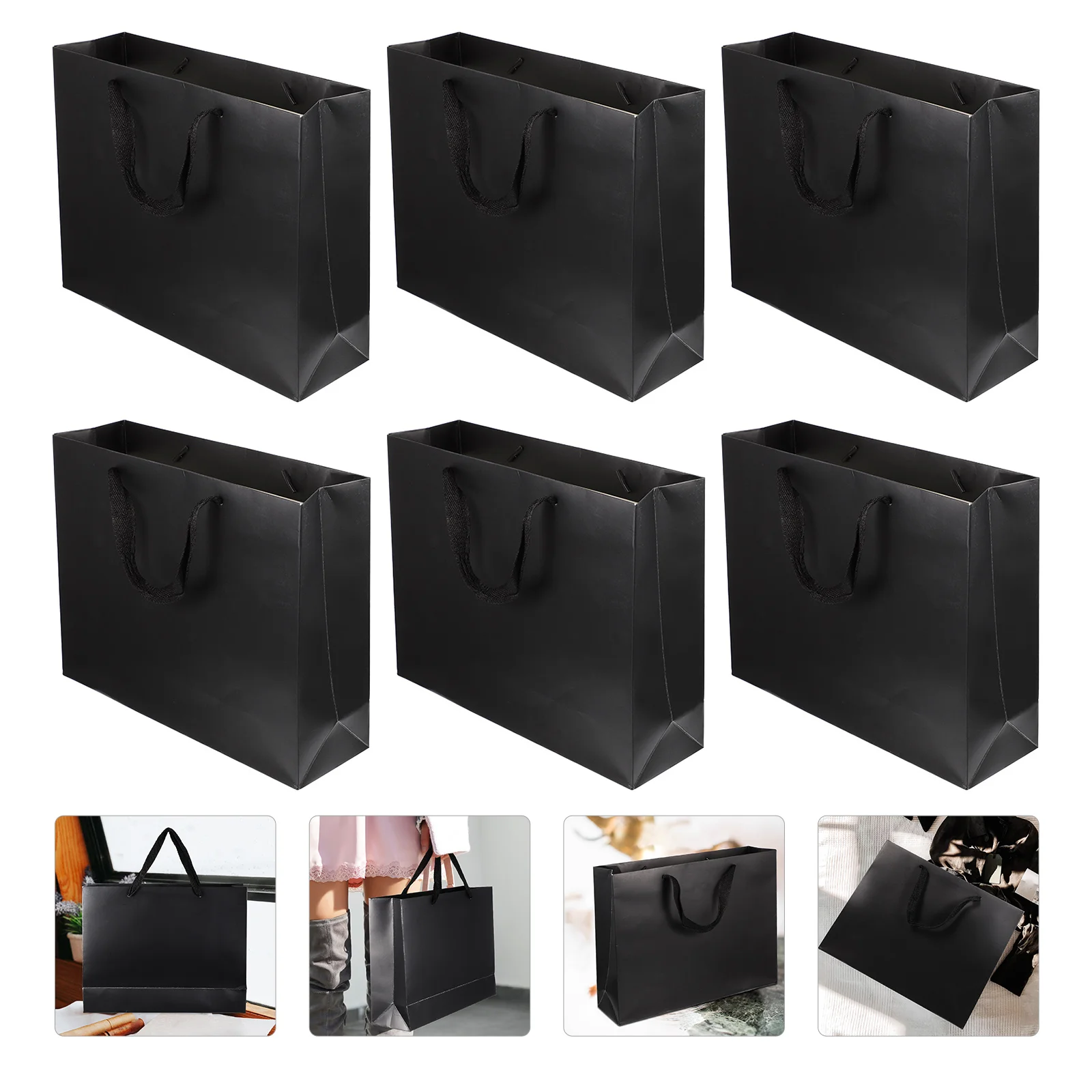 

Bags Gift Bag Paper Candy Black Goodie Treat Tote Handles Shoppingparty Handheld Packing Presentpackaging Baby Wrap Wedding