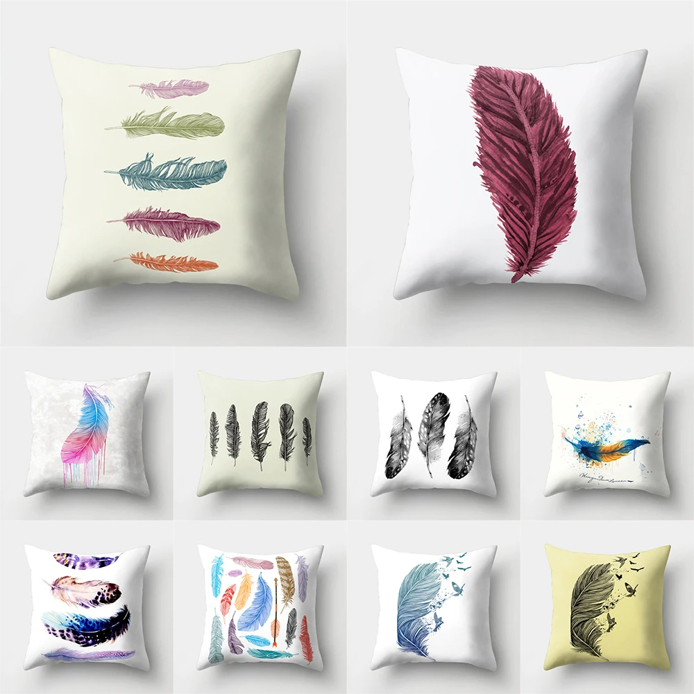 Богемный Ловец снов с перьями 45x45 см Женская поясная подушка для дома гостиной