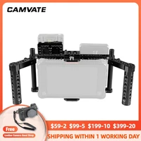 camvate adjustable directors monitor cage rig with dual cheese handle grip v lock quick release mounting plate for 7 monitor