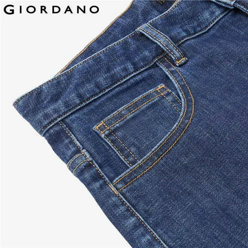 GIORDANO Men Denim Jeans Simple Mid Rise Stretchy Loose Casual Denim Pants Classic Five-Pocket Fashion Denim Jeans 18112074