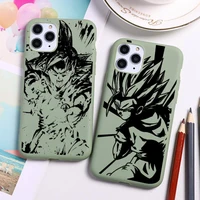 dragon ball z black and white sketch phone case for iphone 13 12 11 pro max mini xs 8 7 6 6s plus x se 2020 xr candy green cover